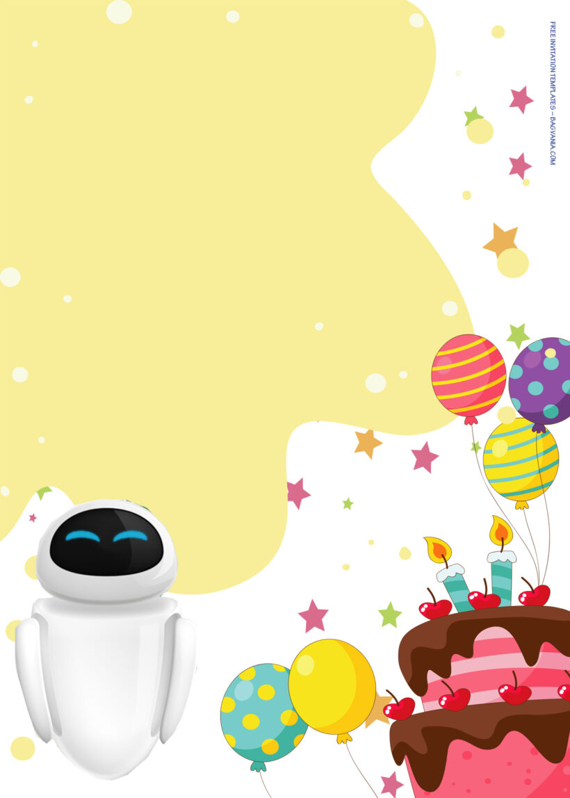 7+ Wall E Robotic Cheer Party Birthday Invitation Templates Five