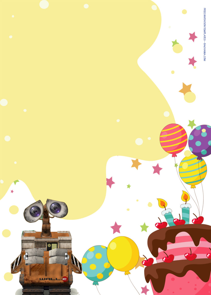 7+ Wall E Robotic Cheer Party Birthday Invitation Templates Four