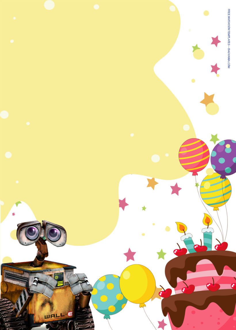 7+ Wall E Robotic Cheer Party Birthday Invitation Templates One