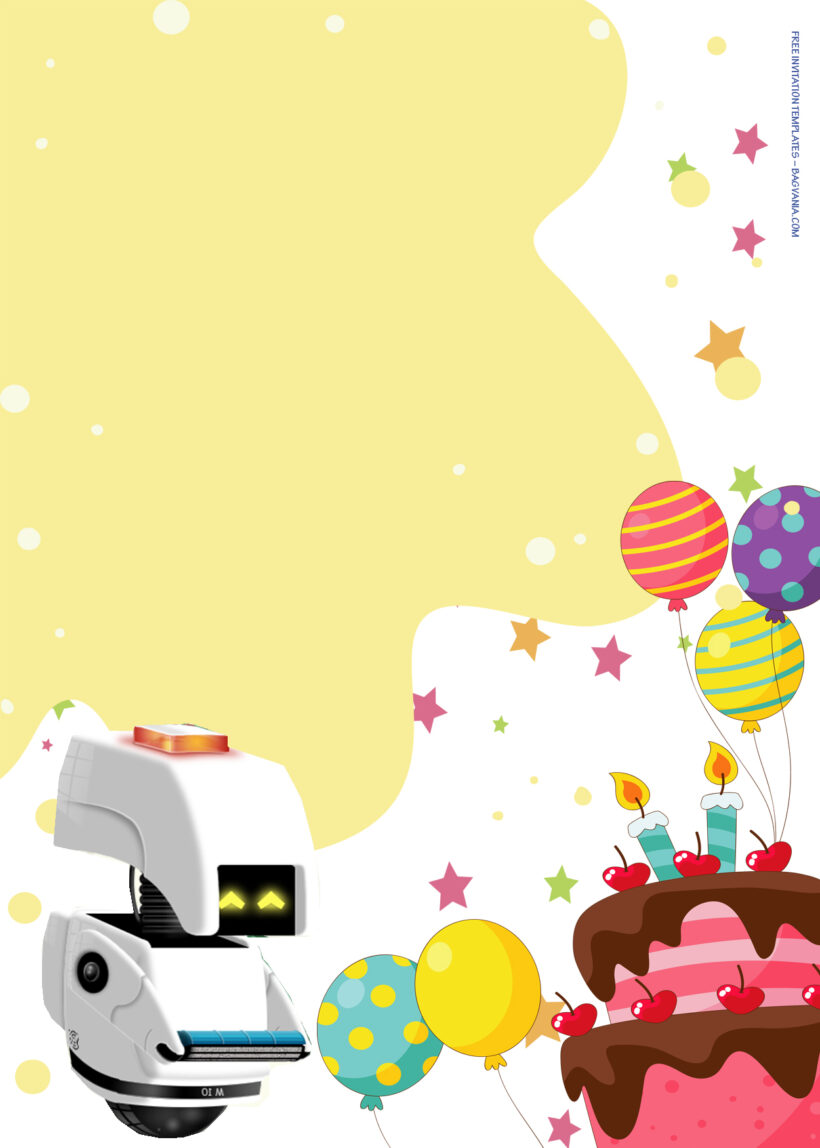 7+ Wall E Robotic Cheer Party Birthday Invitation Templates Six