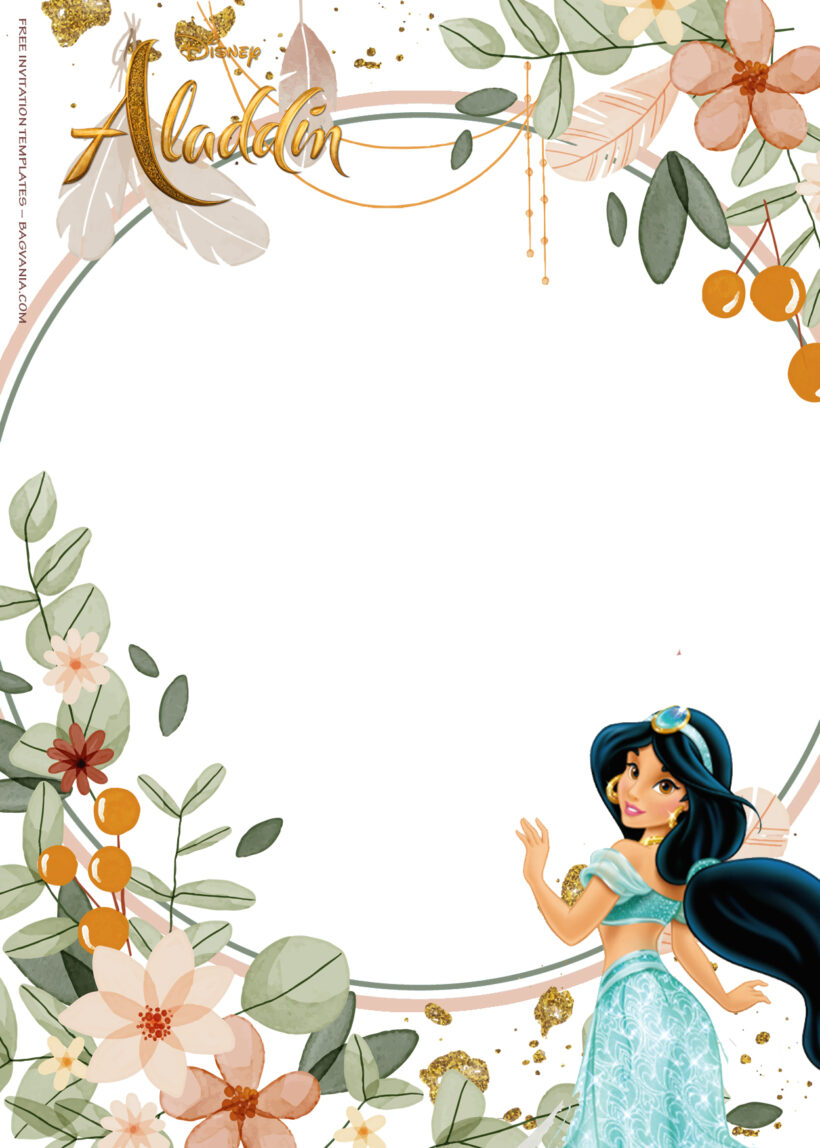 8+ Aladdin Magical Delight With Jasmine Birthday Invitation Templates Five