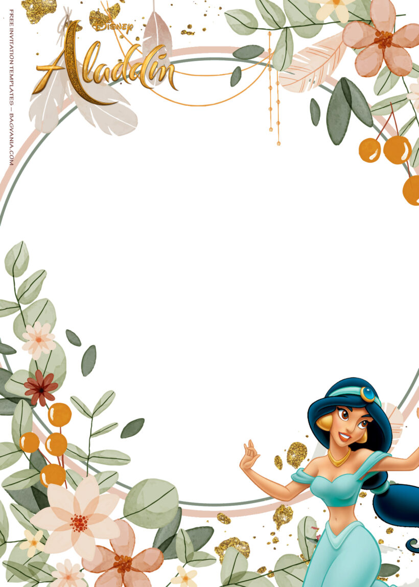 8+ Aladdin Magical Delight With Jasmine Birthday Invitation Templates Four