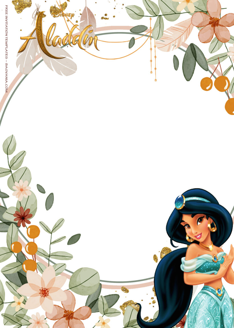 8+ Aladdin Magical Delight With Jasmine Birthday Invitation Templates One