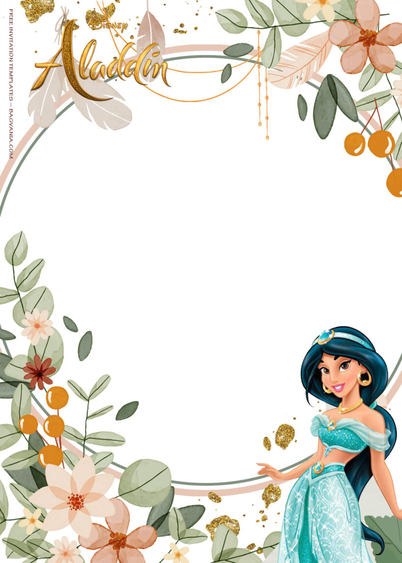 8+ Aladdin Magical Delight With Jasmine Birthday Invitation Templates THree