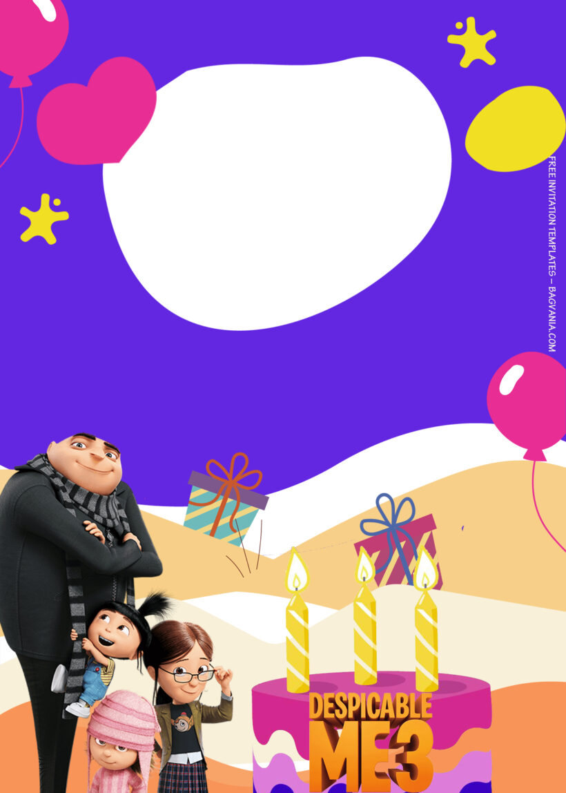 8+ Despicable Me 3 Play With Us Birthday Invitation Templates One