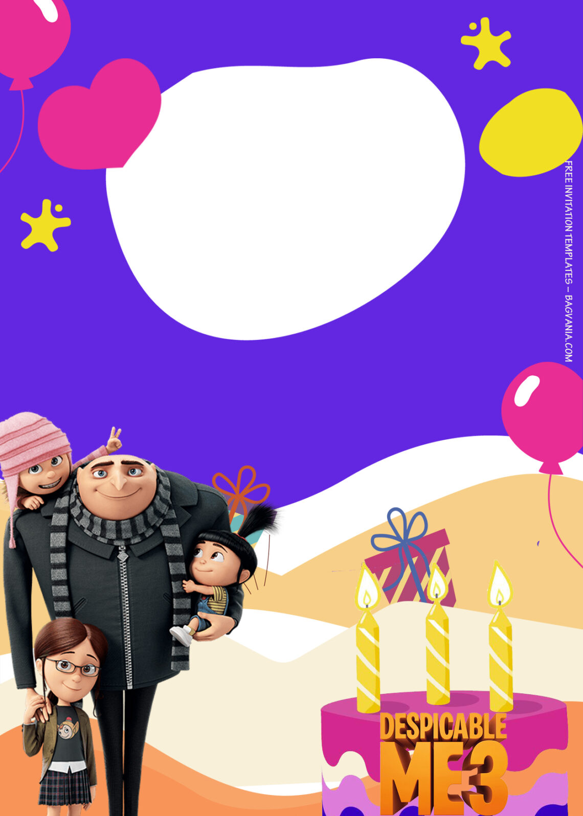 8+ Despicable Me 3 Play With Us Birthday Invitation Templates | Bagvania