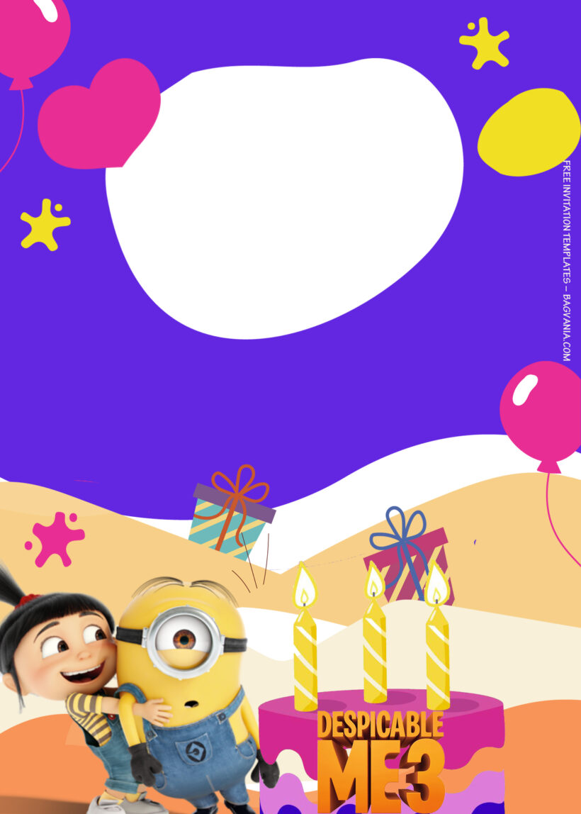 8+ Despicable Me 3 Play With Us Birthday Invitation Templates Two
