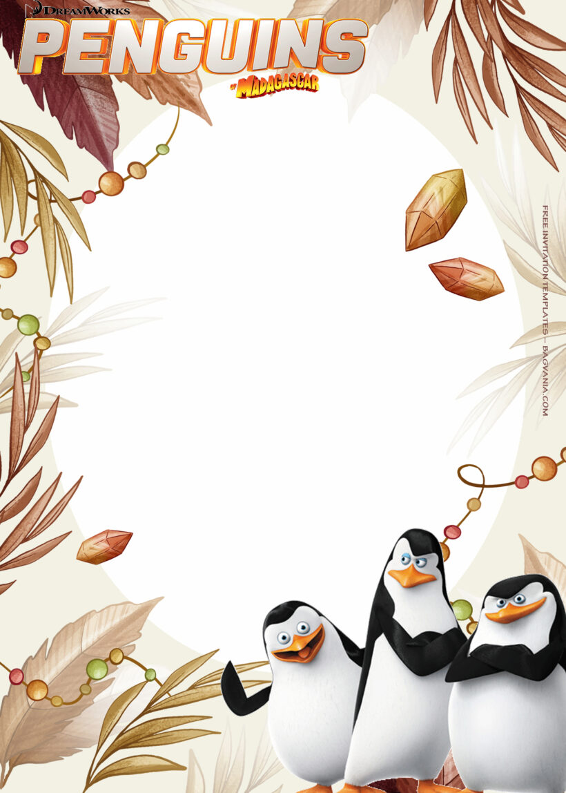 8+ Penguins Of The Madagascar Adventure Birthday Invitation Templates Seven