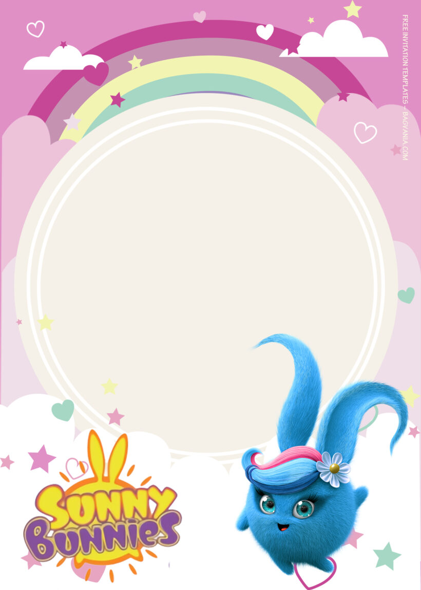 8+ Sunny Bunnies Jumping In Happiness Birthday Invitation Templates Five