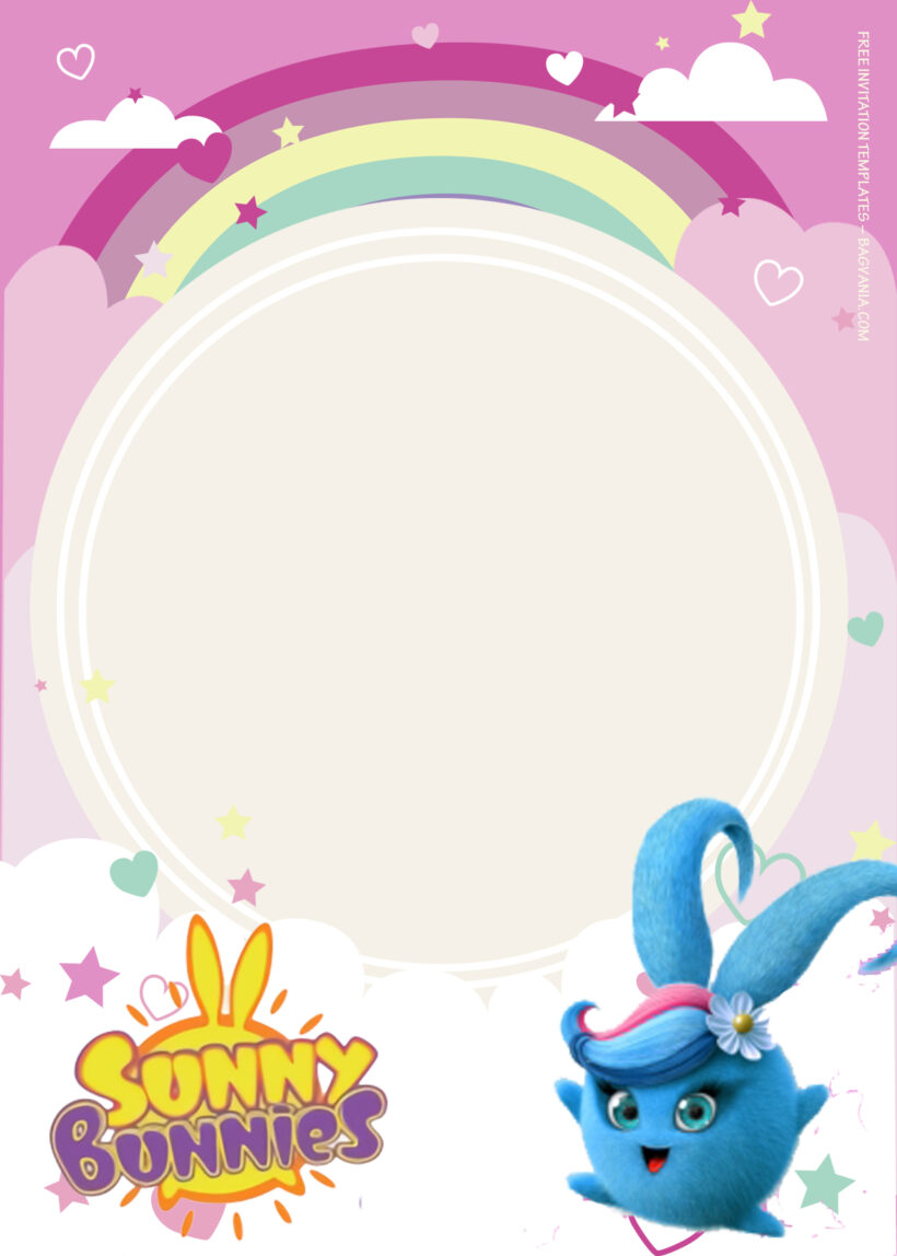 8+ Sunny Bunnies Jumping In Happiness Birthday Invitation Templates Two