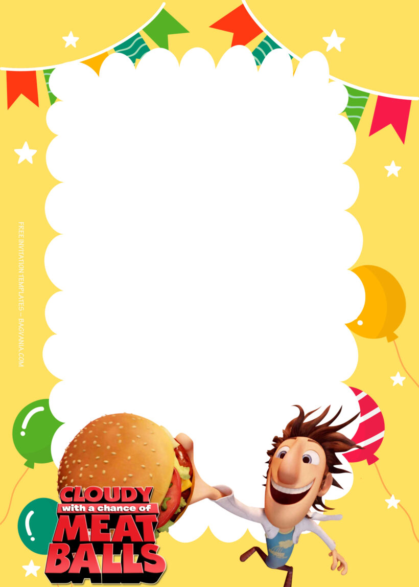 9+ Cloudy With The Chance Of Meatballs Bash Birthday Invitation Templates Eight