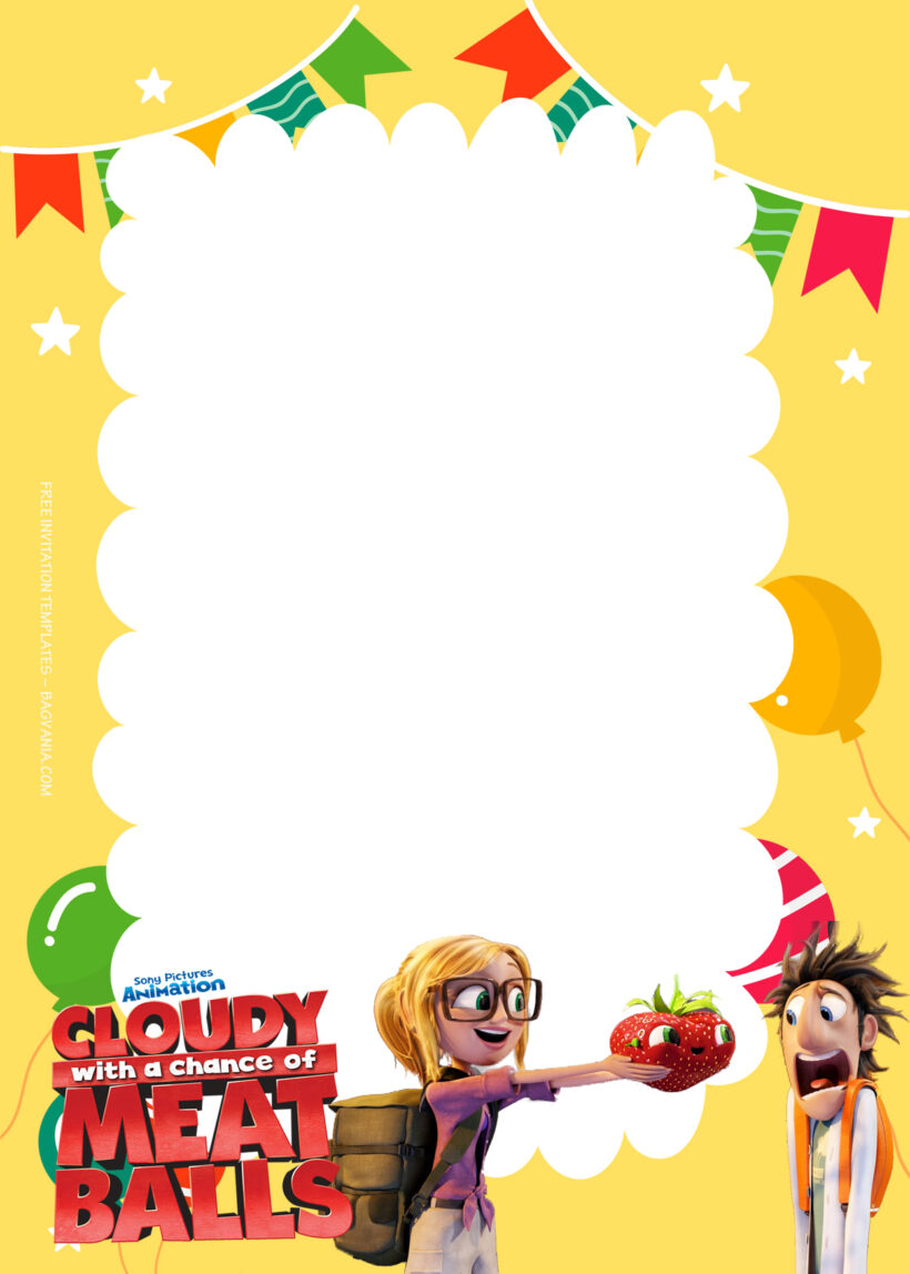 9+ Cloudy With The Chance Of Meatballs Bash Birthday Invitation Templates Five
