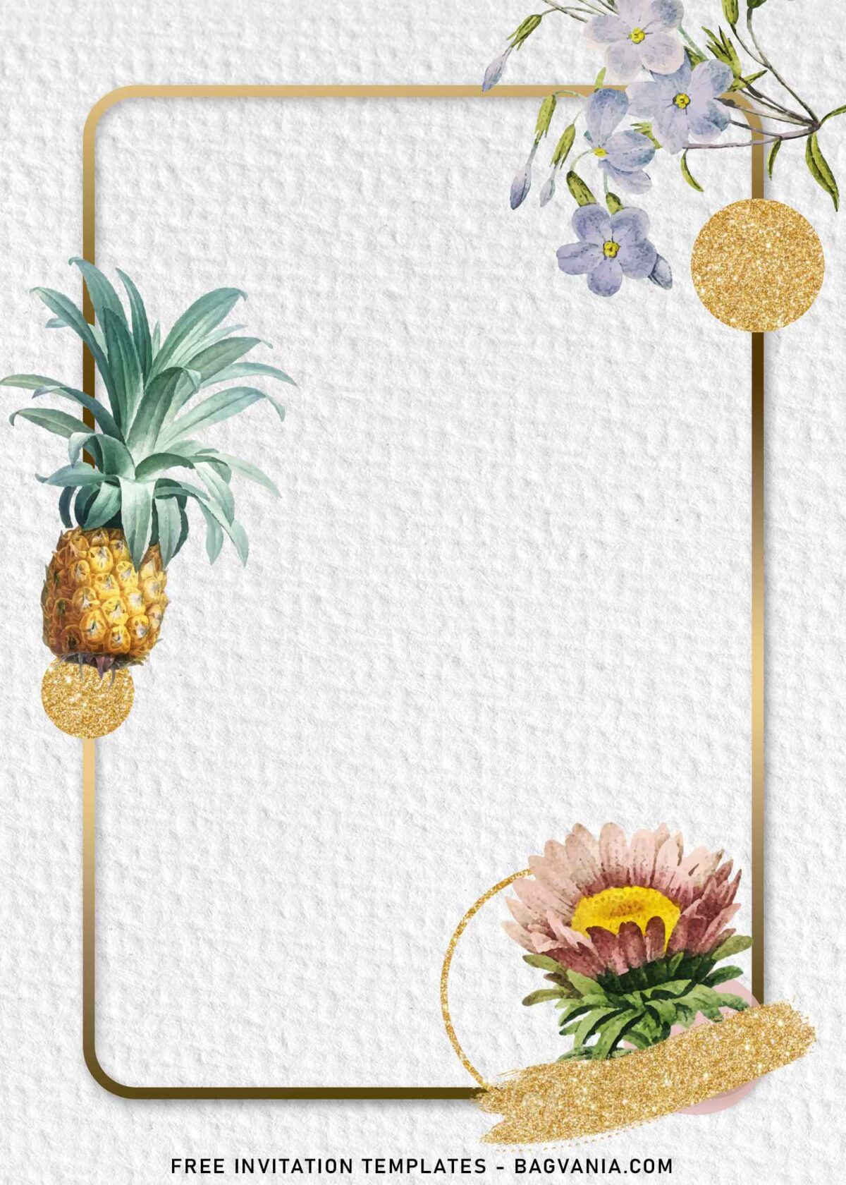 9+ Finest Paper Blooms Birthday Invitation Templates with Pineapple