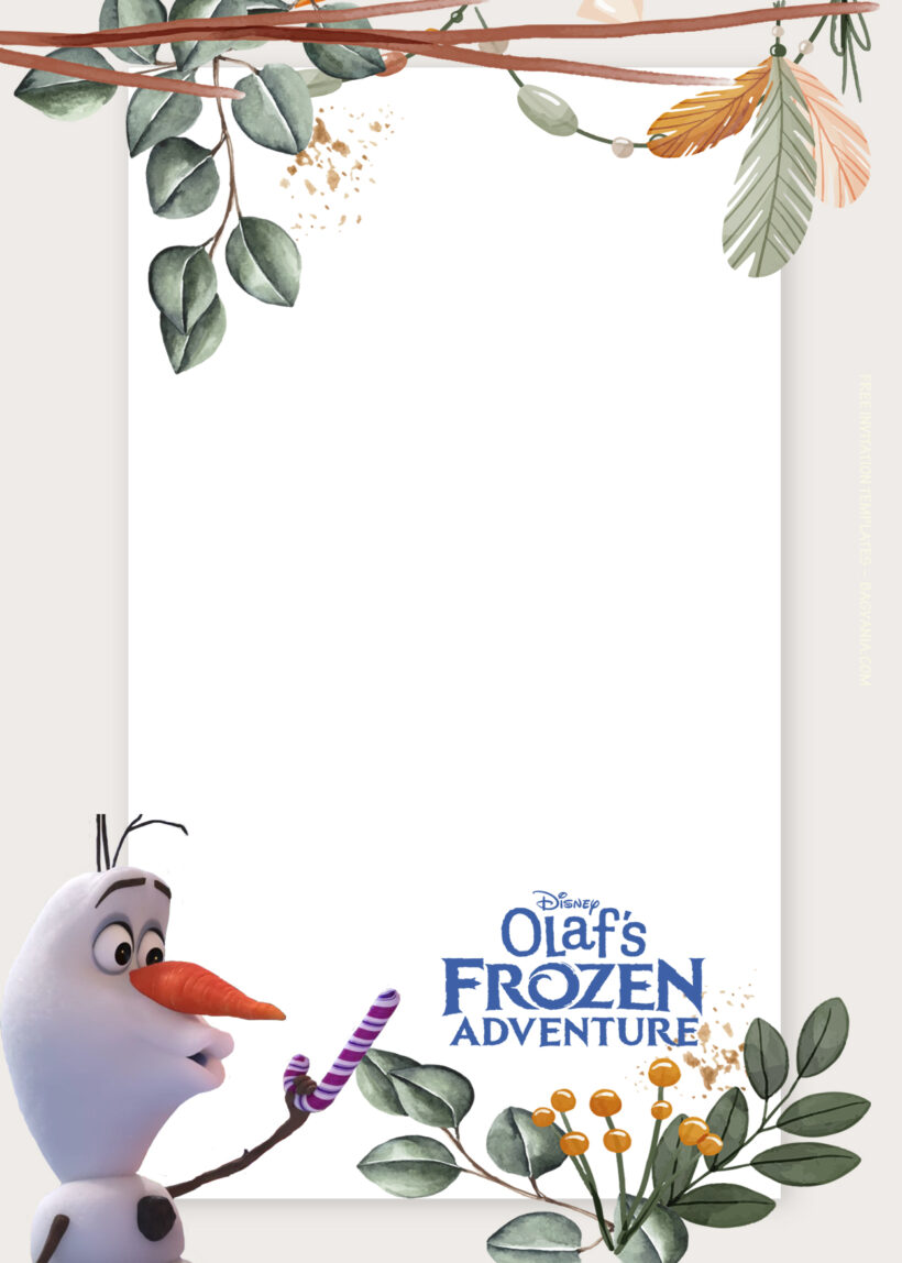 9+ Olaf Frozen Adventure With Elsa And Anna Birthday Invitation Templates Four