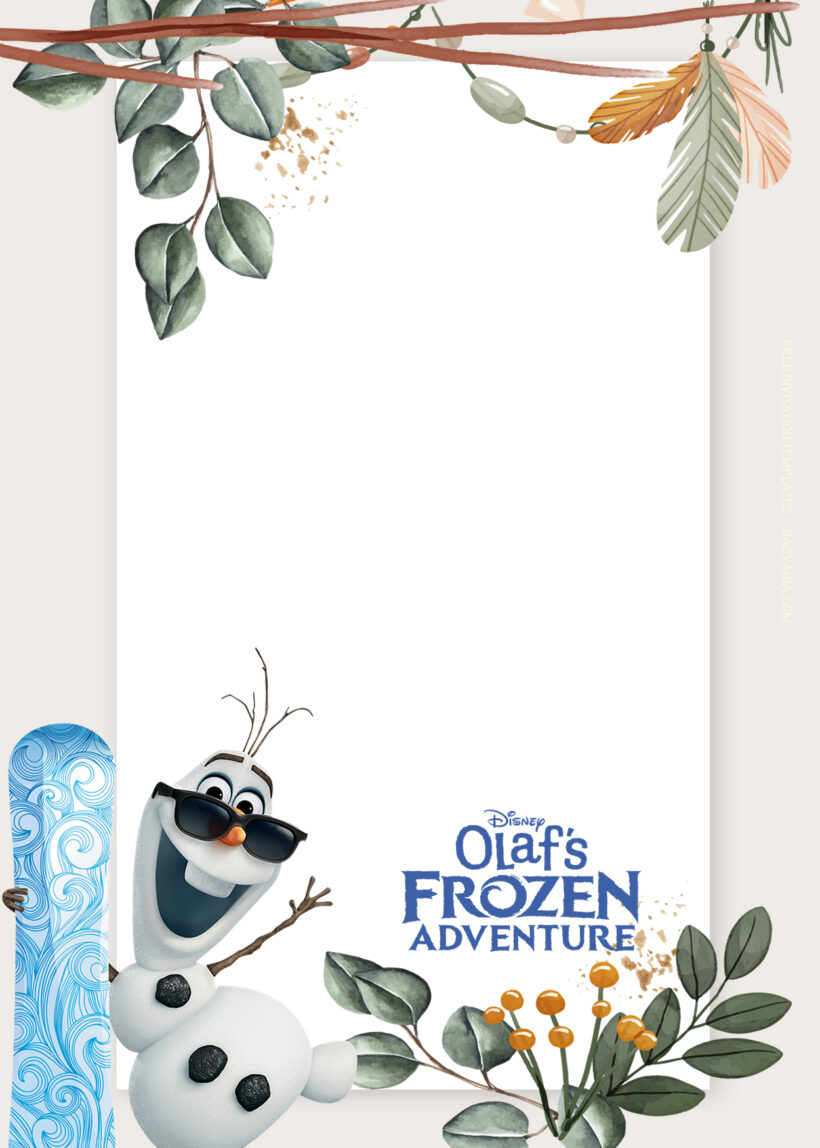9+ Olaf Frozen Adventure With Elsa And Anna Birthday Invitation Templates One