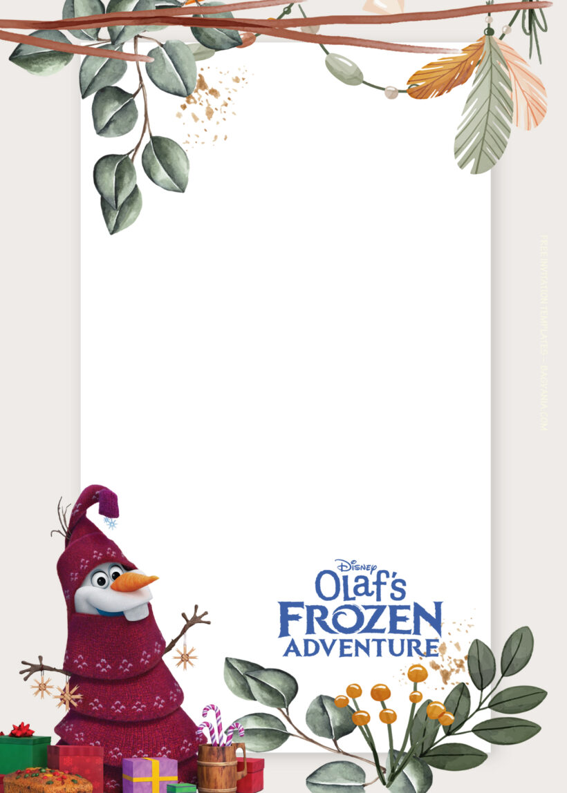 9+ Olaf Frozen Adventure With Elsa And Anna Birthday Invitation Templates Seven