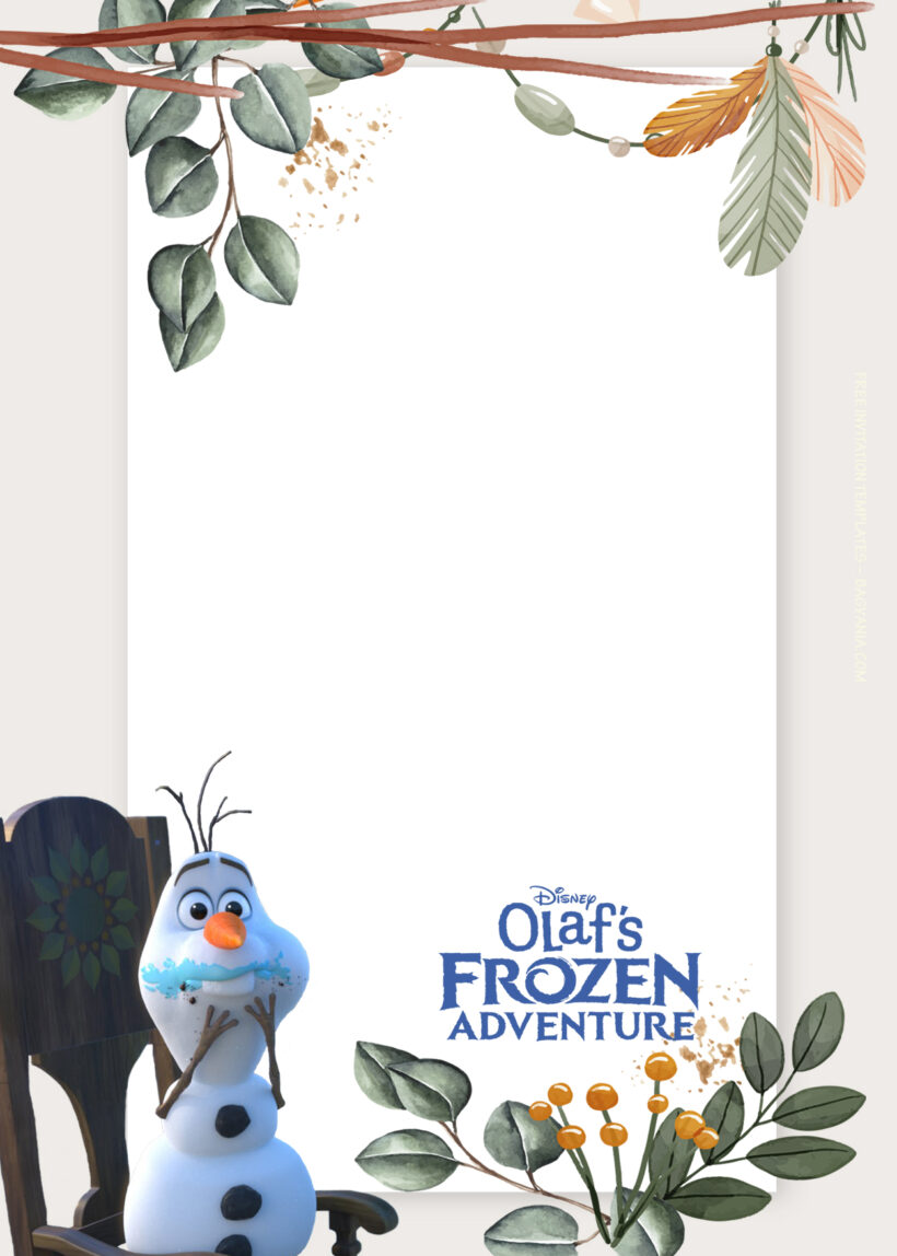 9+ Olaf Frozen Adventure With Elsa And Anna Birthday Invitation Templates Six