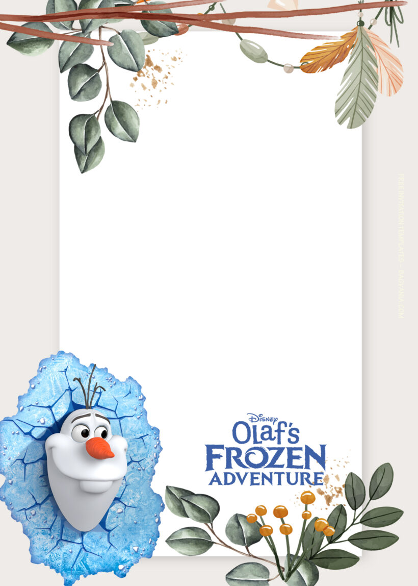 9+ Olaf Frozen Adventure With Elsa And Anna Birthday Invitation Templates Three