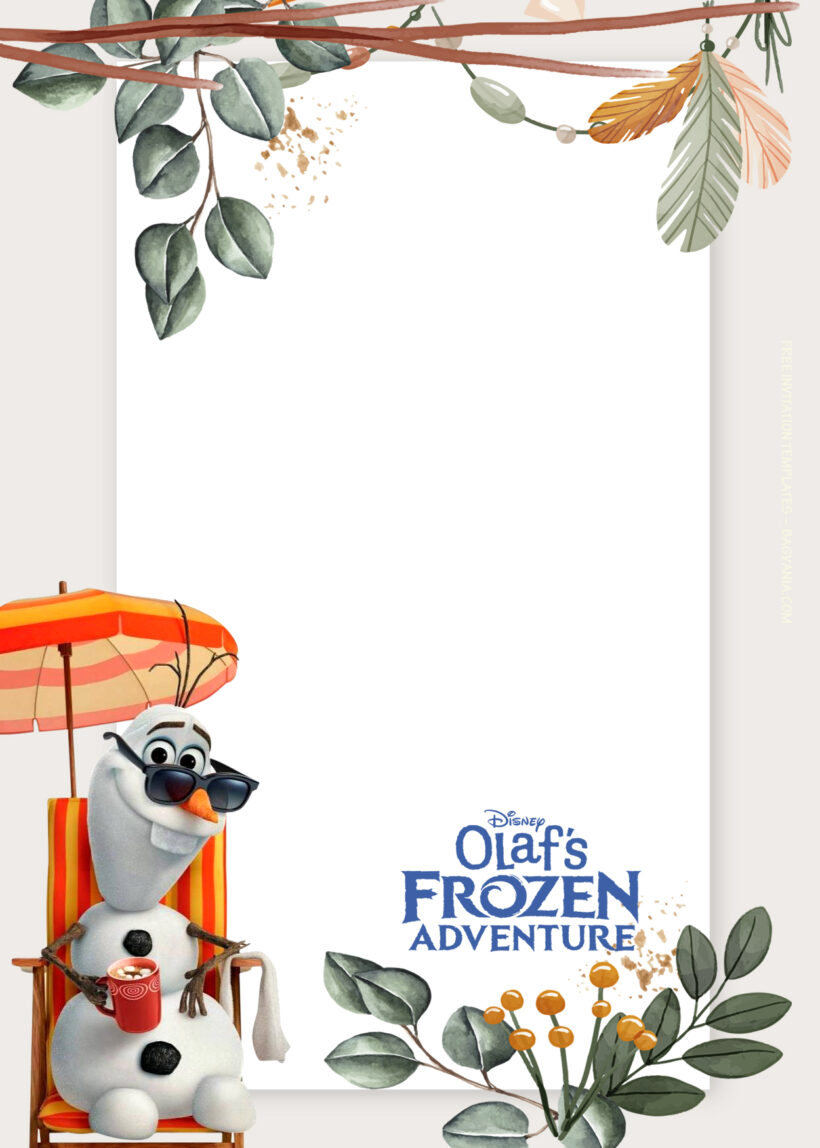 9+ Olaf Frozen Adventure With Elsa And Anna Birthday Invitation Templates Two