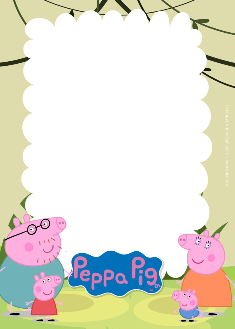 9+ Peppa Pig Happy Day With Family Birthday Invitation Templates One