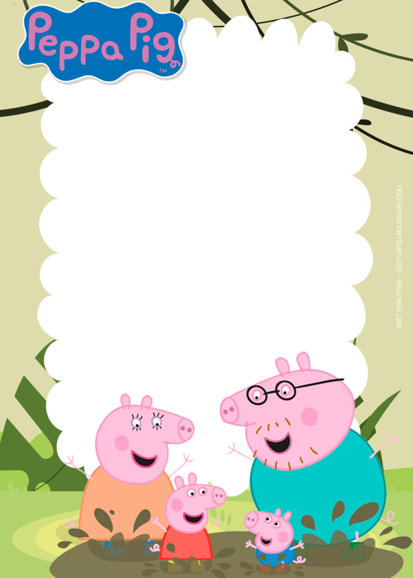 9+ Peppa Pig Happy Day With Family Birthday Invitation Templates Three