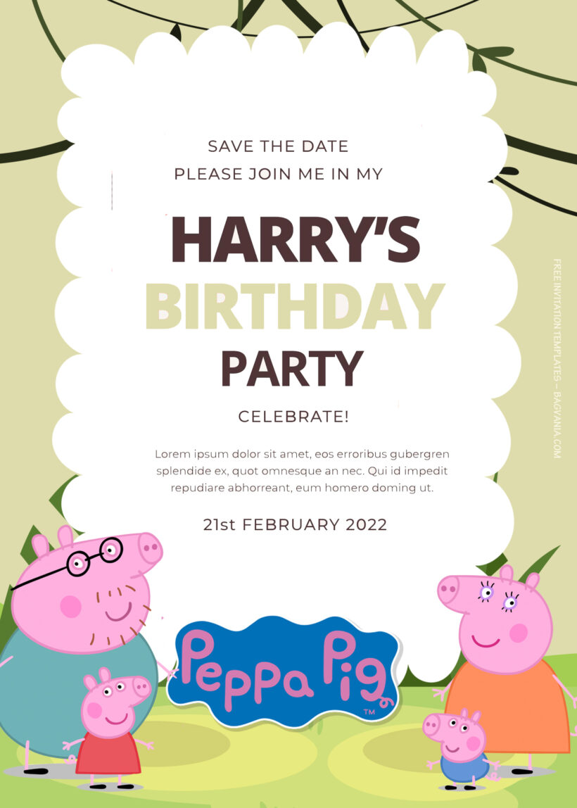 9+ Peppa Pig Happy Day With Family Birthday Invitation Templates Title