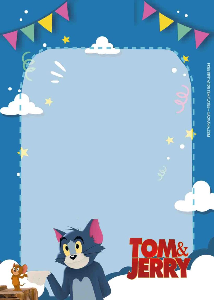 9+ Tom And Jerry Chasing Around The Town Birthday Invitation Templates Eight