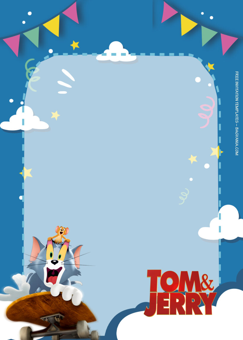 9+ Tom And Jerry Chasing Around The Town Birthday Invitation Templates Five