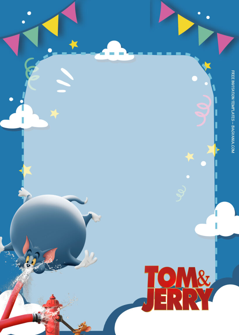 9+ Tom And Jerry Chasing Around The Town Birthday Invitation Templates Four