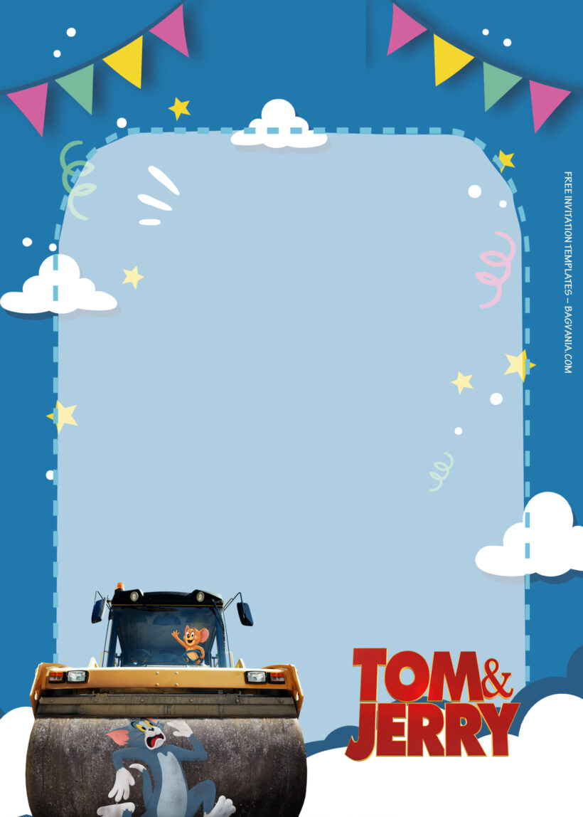 9+ Tom And Jerry Chasing Around The Town Birthday Invitation Templates Three