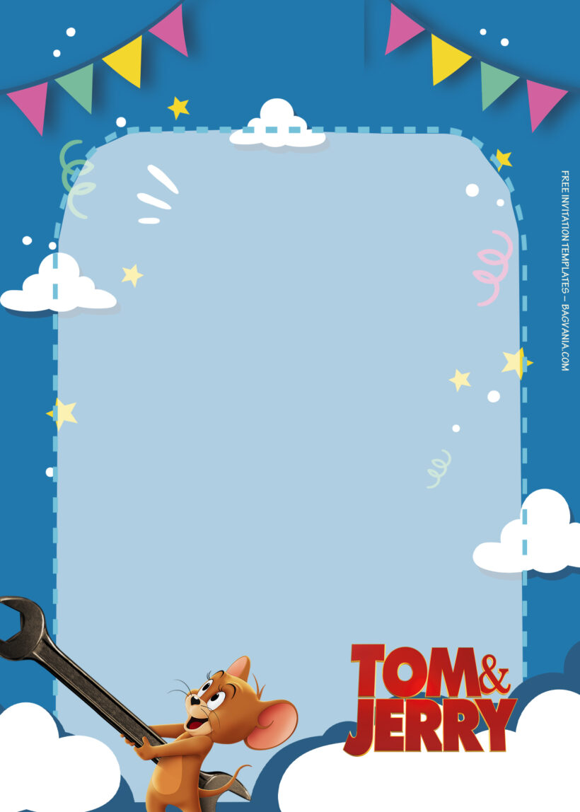 9+ Tom And Jerry Chasing Around The Town Birthday Invitation Templates Two