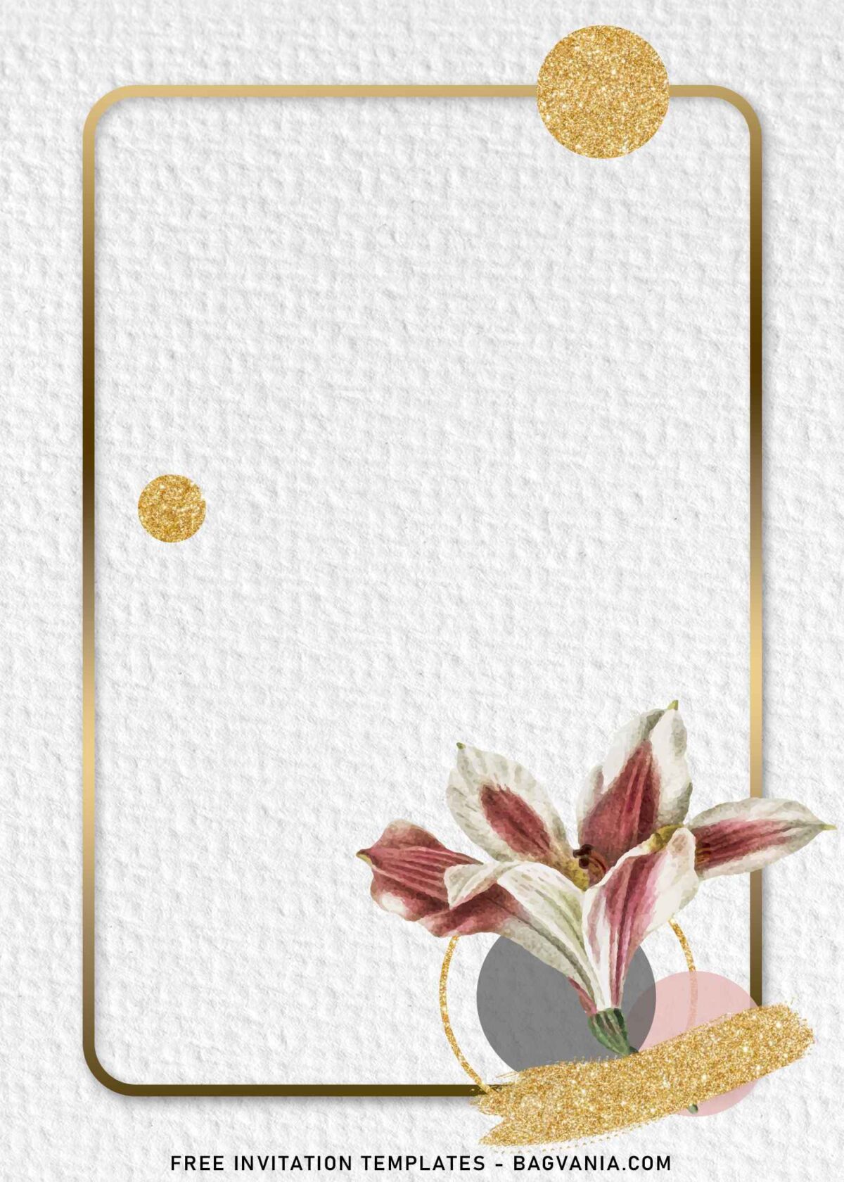 9+ Finest Paper Blooms Birthday Invitation Templates with Sparkling Gold glitter elements