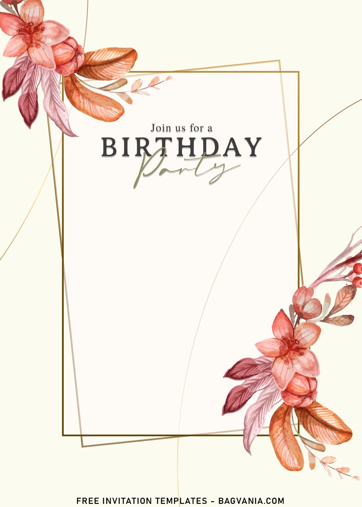 11+ Chic Foliage Invitation Templates For Your Big Day With 