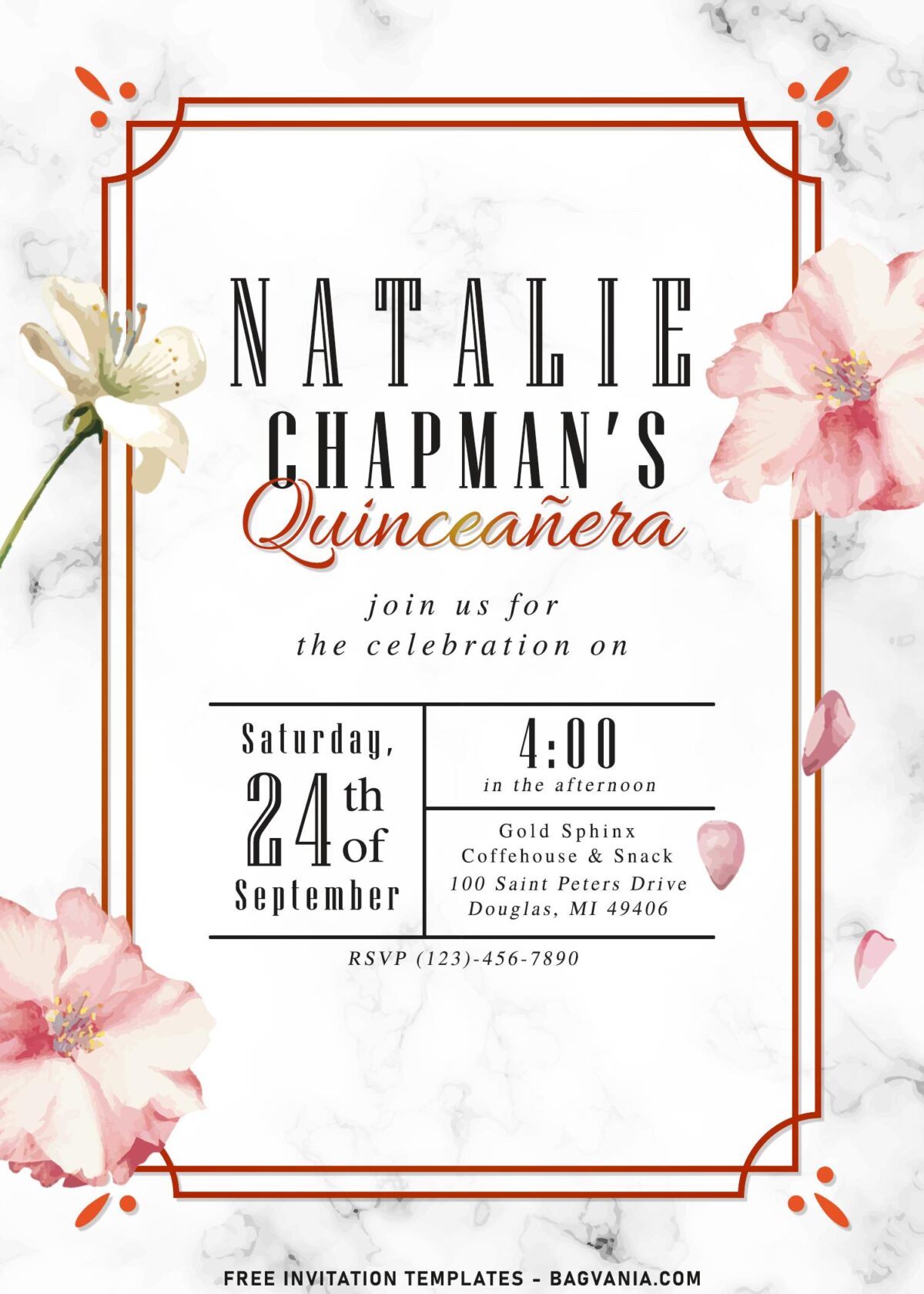 7+ Luxury Marble Floral Invitation Templates For Modest Celebrations
