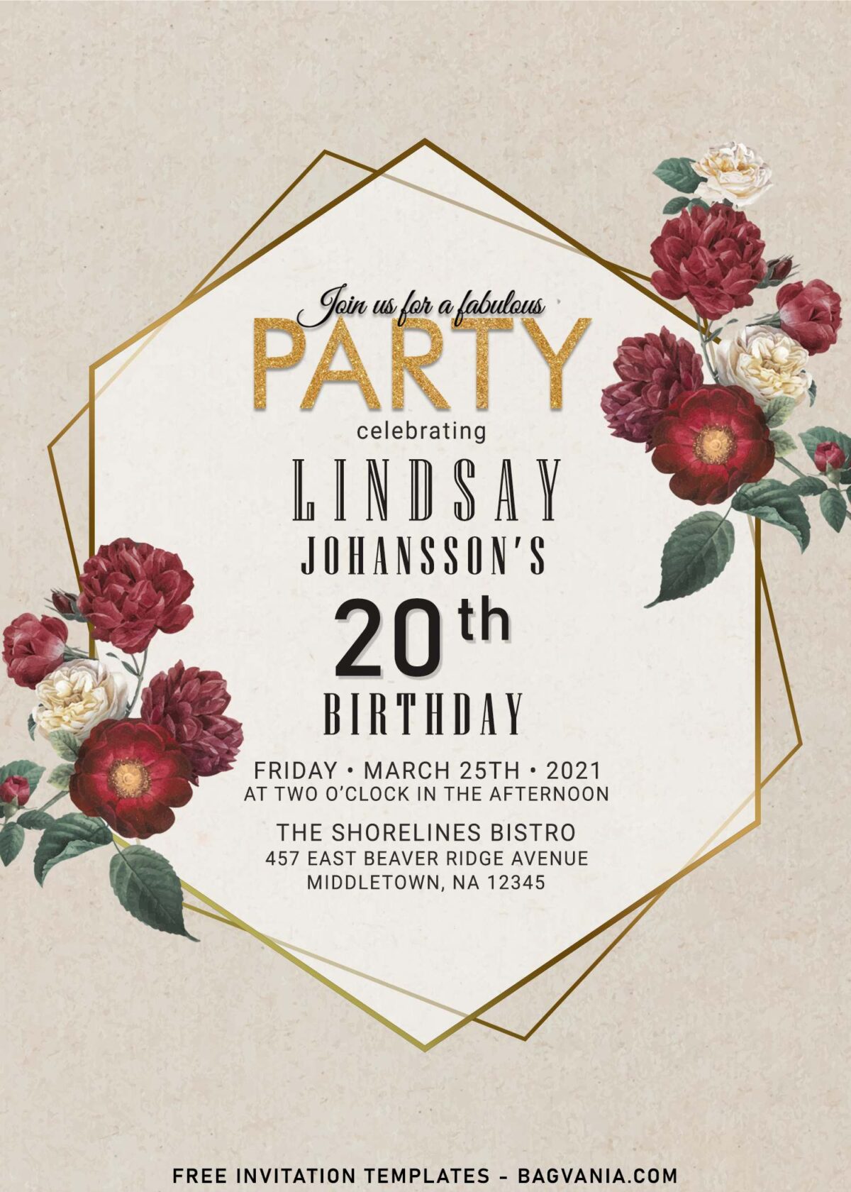 7+ Modern And Soft Romantic Roses Floral Invitation Templates