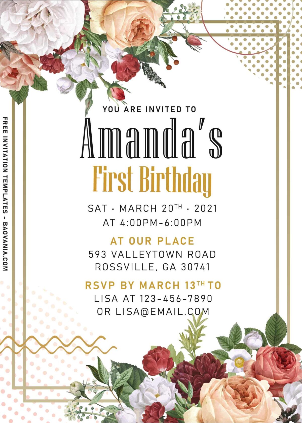 9+ Enchanted Garden Party Invitation Templates With Gardenia And Roses