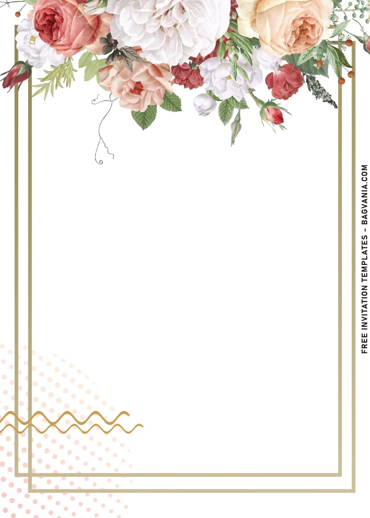 9+ Enchanted Garden Party Invitation Templates With Gardenia And Roses with white background