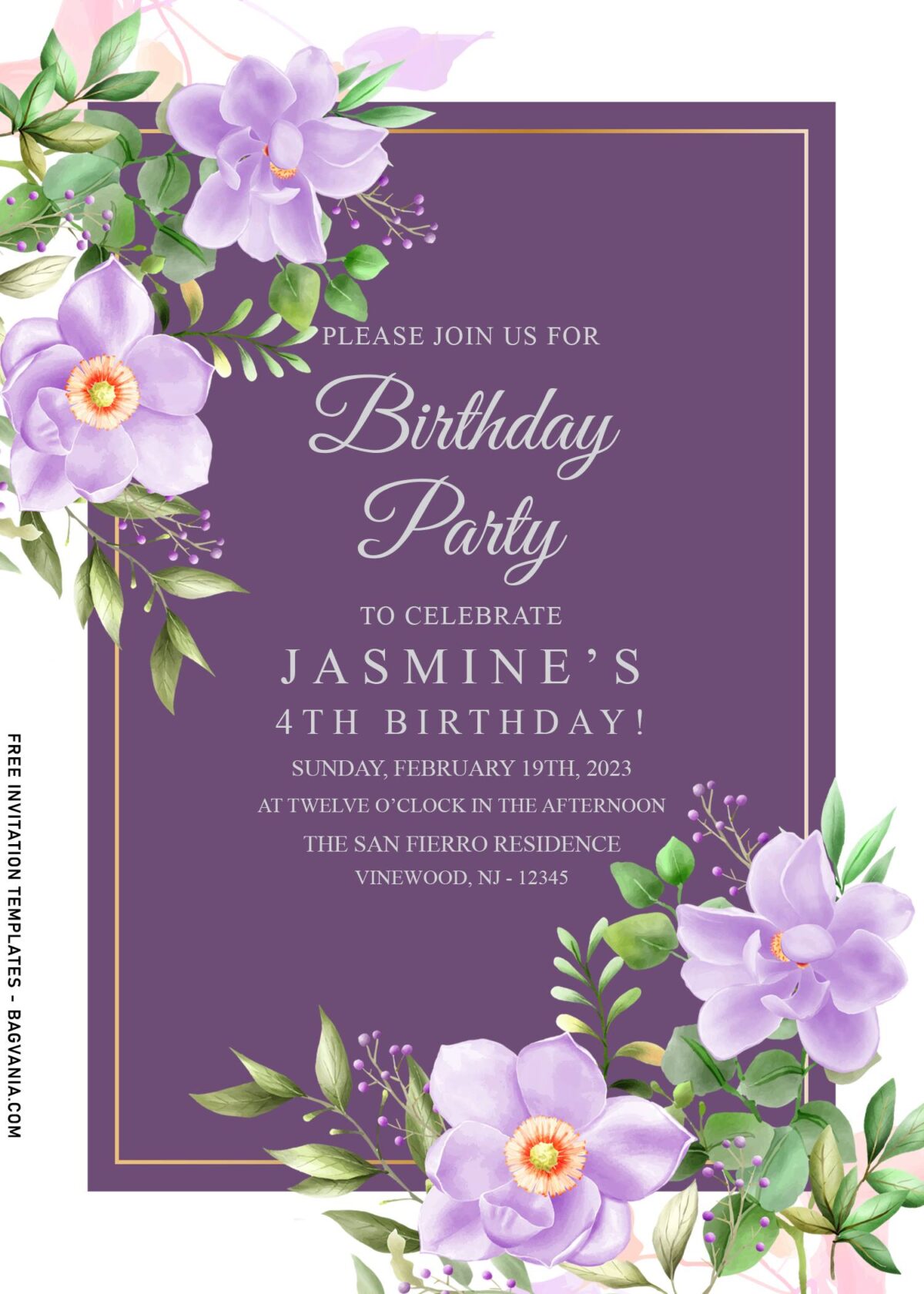 9+ Sweet Peach Rose And Periwinkle Birthday Invitation Templates