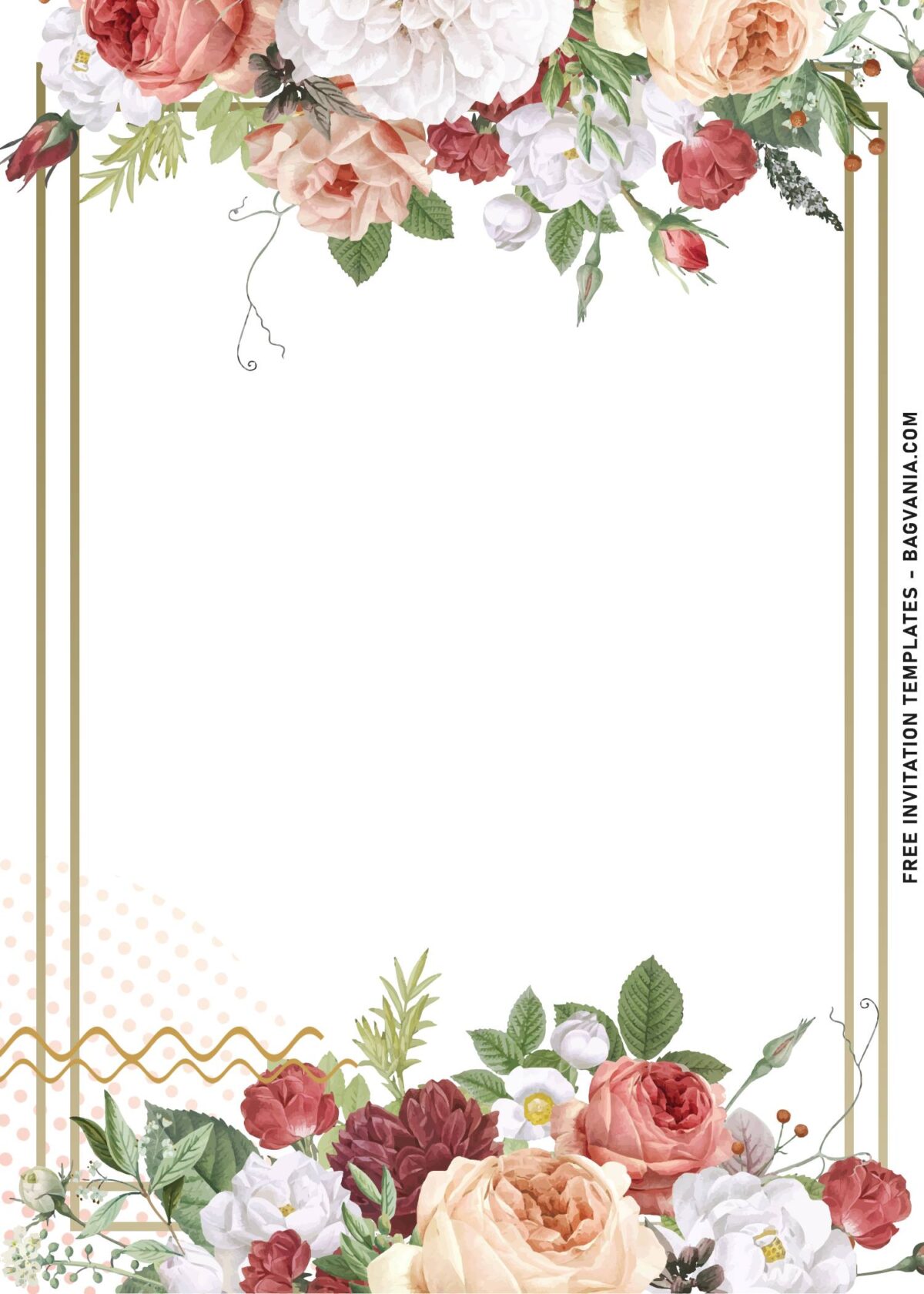 9+ Enchanted Garden Party Invitation Templates With Gardenia And Roses with aesthetic swirl frame