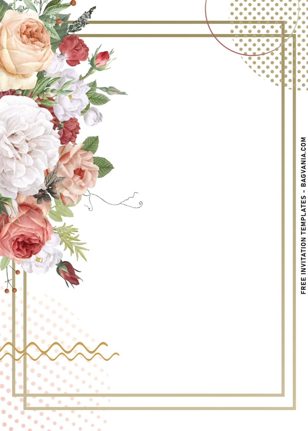 9+ Enchanted Garden Party Invitation Templates With Gardenia And Roses with faux gold metallic text frame