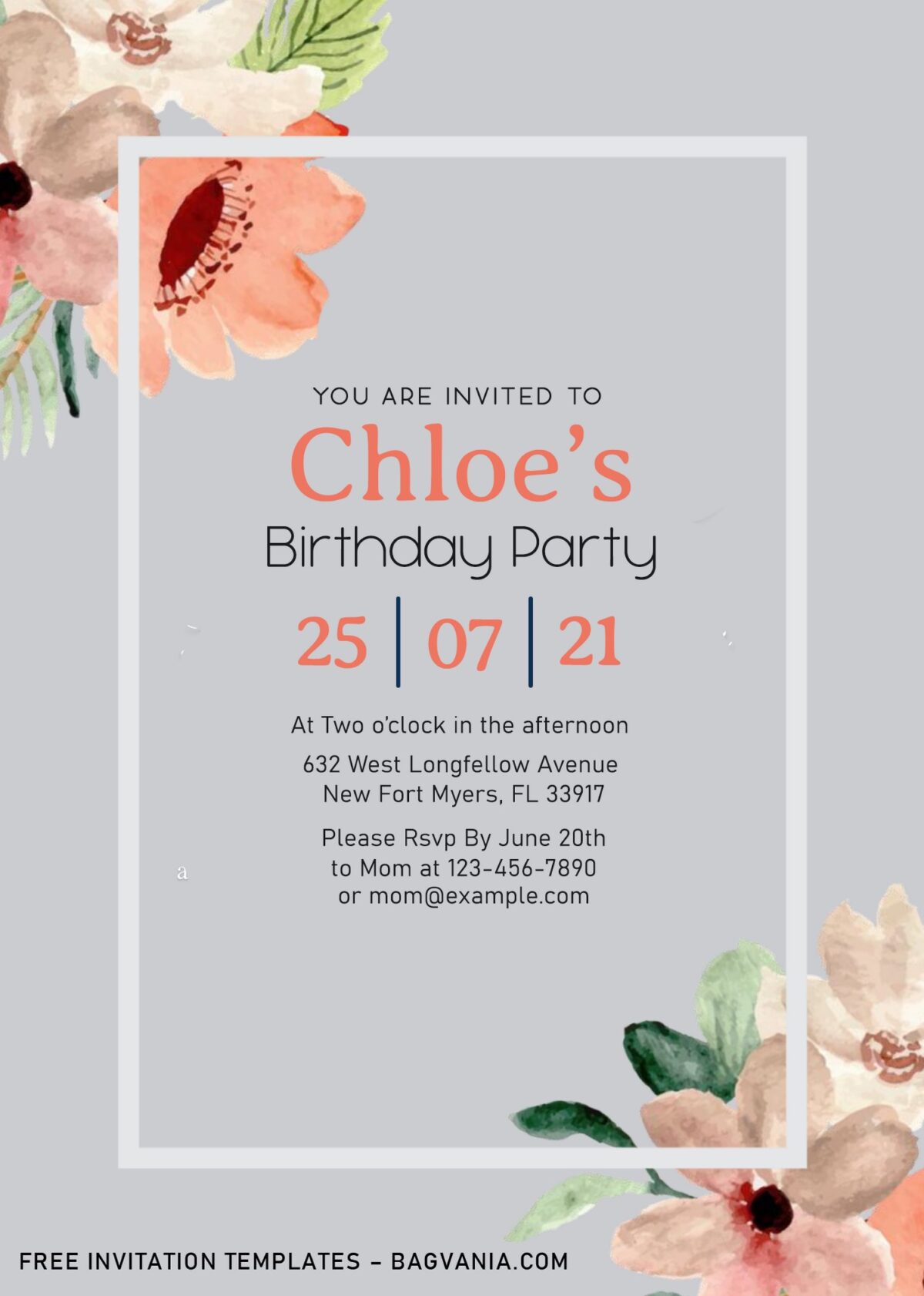 8+ Painterly Flowers Birthday Invitation Templates