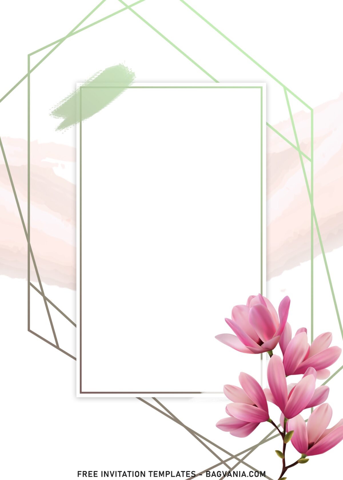 7+ Spring Tulip Birthday Invitation Templates with blush pink brushstroke background