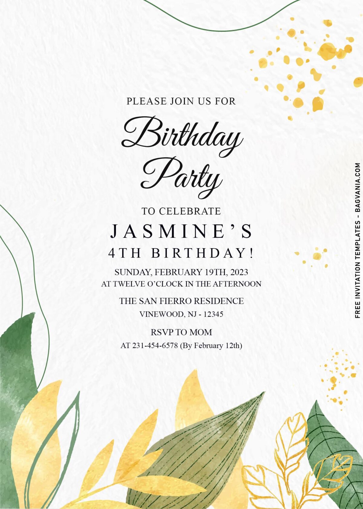 7+ Blissful Greenery Modern Birthday Invitation Templates