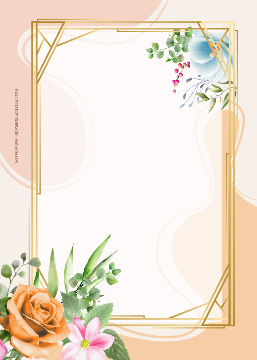 10+ Gold And The Color Spring Floral Wedding Invitation Eight