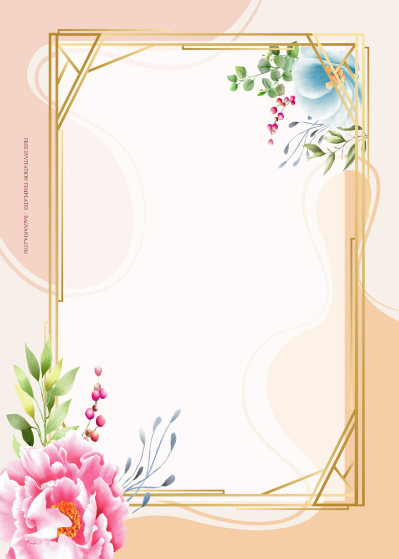 10+ Gold And The Color Spring Floral Wedding Invitation Five