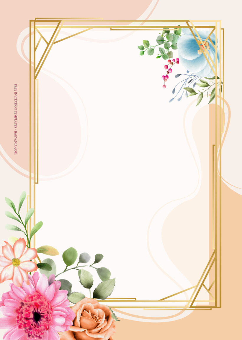 10+ Gold And The Color Spring Floral Wedding Invitation Seven