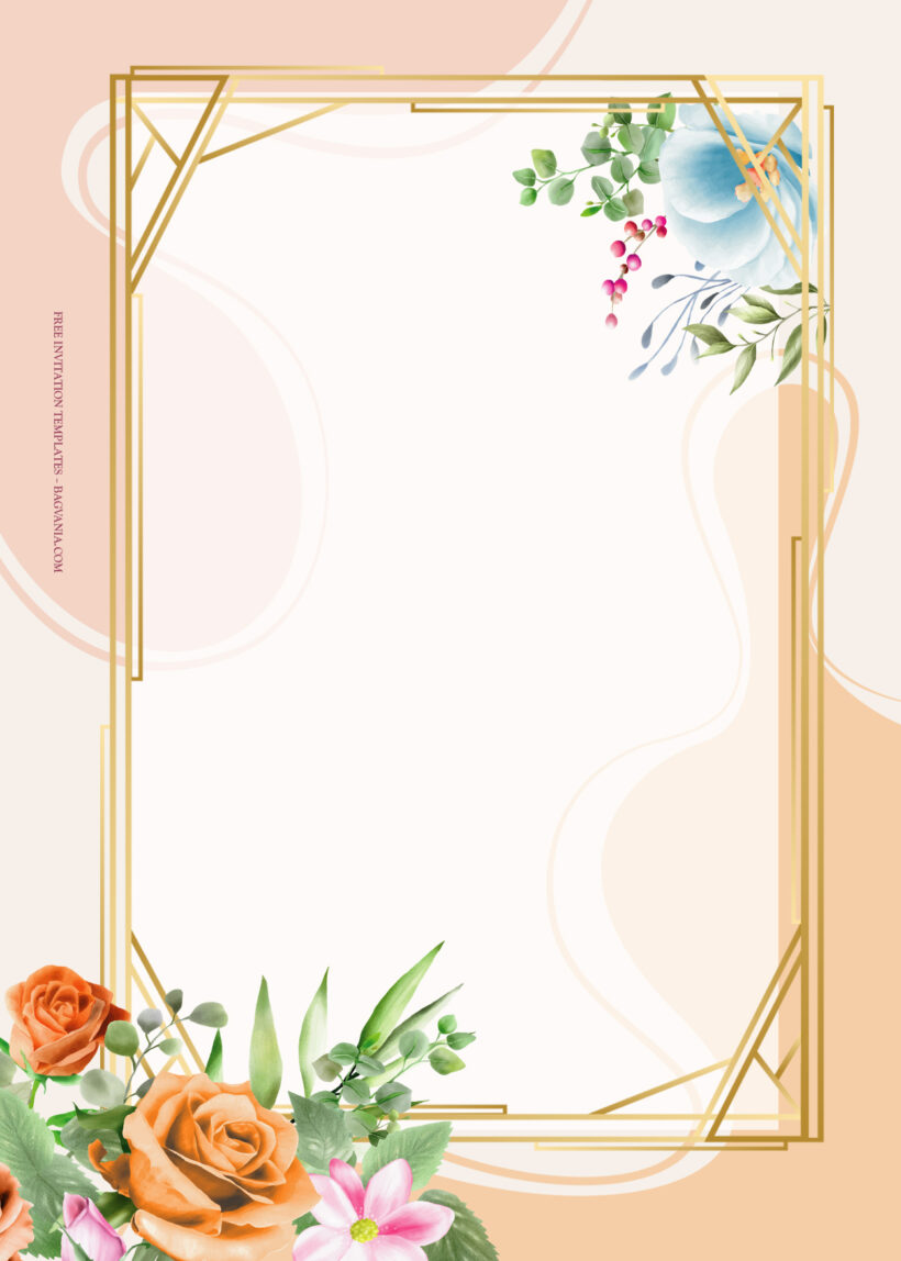 10+ Gold And The Color Spring Floral Wedding Invitation Six