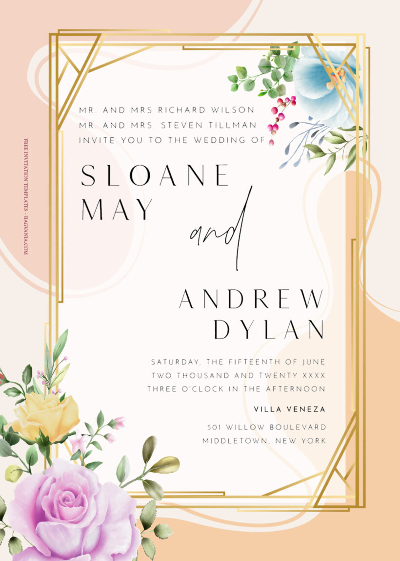 10+ Gold And The Color Spring Floral Wedding Invitation Title