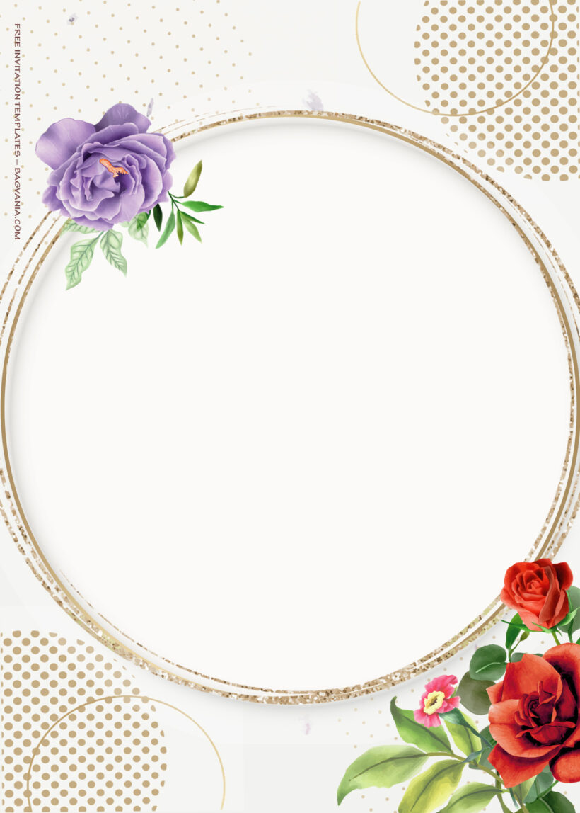 10+ Golden Circle Floral Wedding Invitation Templates Eight