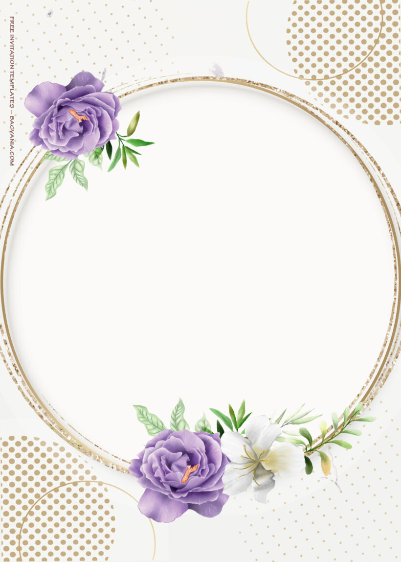10+ Golden Circle Floral Wedding Invitation Templates Four